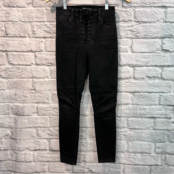 J Brand x Steph_Shep 25” Black Vendetta High Rise Lace Up Skinny Jeans - Picture 3 of 12